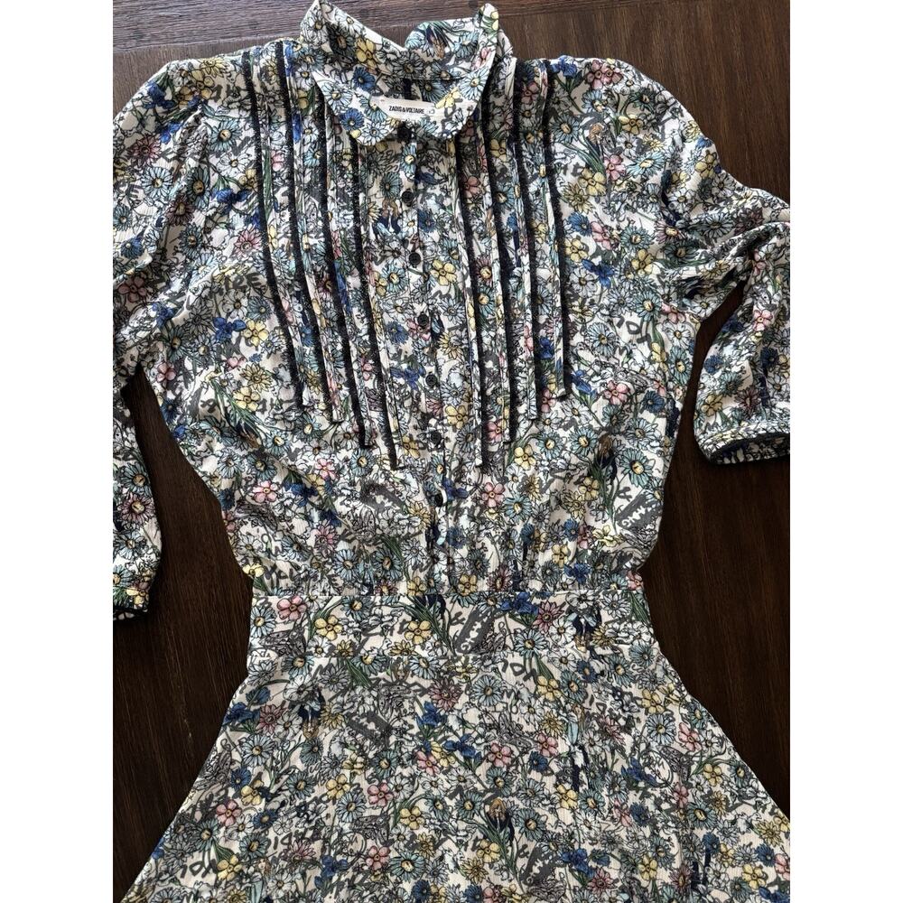 Zadig & Voltaire Dainty Dress Womens Small Lace Floral Modest Feminine Church - Picture 14 of 16